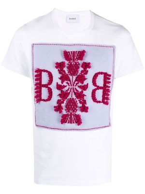 Barrie logo-patch cashmere T-shirt - White