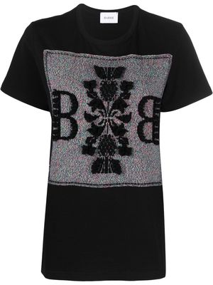 Barrie logo-patch cotton-cashmere T-shirt - Black