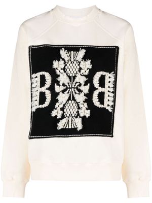 Barrie logo-patch cotton sweatshirt - Neutrals