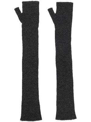 Barrie long knit fingerless gloves - Grey
