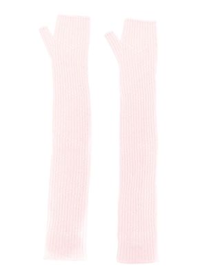 Barrie long knit fingerless gloves - Pink
