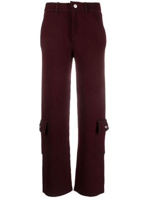 Barrie mid-rise fine-knit cargo trousers - Red