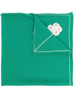 Barrie monogram-embroidered cashmere scarf - Green