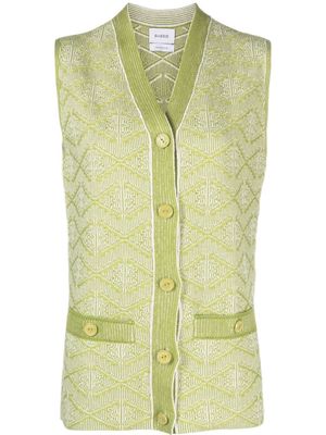 Barrie patterned jacquard knit cardigan - Green
