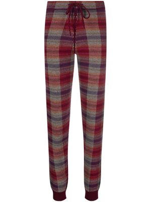 Barrie plaid check-print knitted trousers - Red