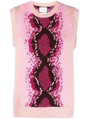Barrie python intarsia-knit vest - Pink