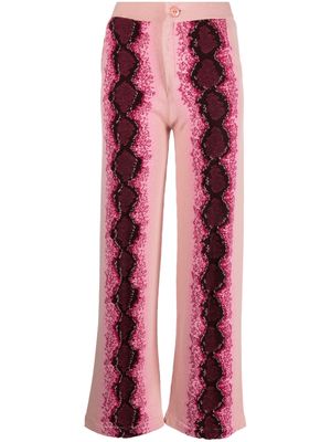 Barrie python-jacquard trousers - Pink