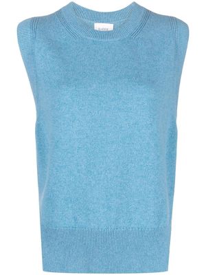Barrie sleeveless knitted cashmere top - Blue