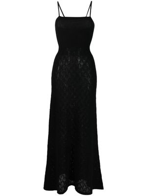 Barrie spaghetti-strap fitted cashmere dress - Black