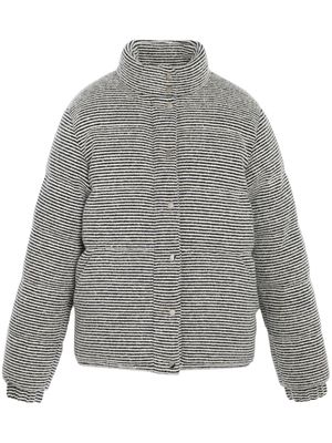 Barrie striped cashmere-blend puffer jacket - Black