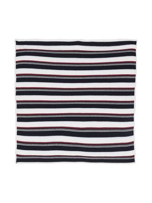 Barrie striped knitted scarf - White