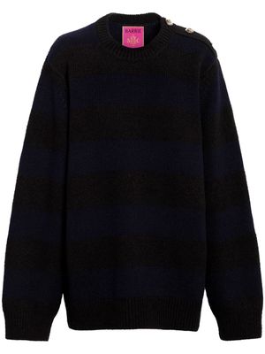 Barrie striped ribbed-knit jumper - Black