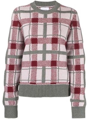 Barrie tartan-check knit jumper - Pink