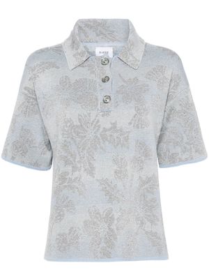 Barrie thistle-intarsia polo top - Blue