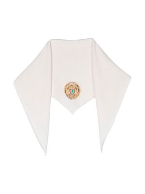 Barrie x Goossens Gemini zodiac motif scarf - White