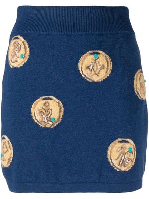 Barrie zodiac signs knit skirt - Blue