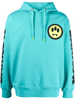BARROW alien-logo-print hoodie - Blue