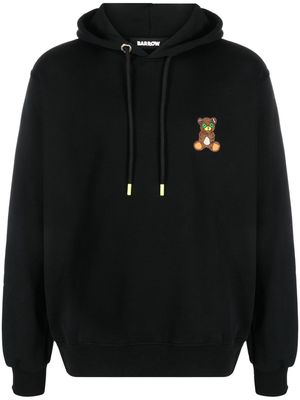 BARROW bear-print cotton hoodie - Black