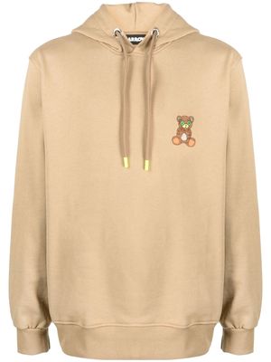BARROW bear-print cotton hoodie - Brown
