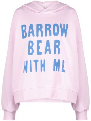 BARROW bear-print jersey hoodie - Pink