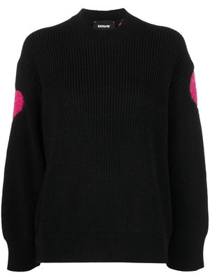 BARROW chunky knit logo jumper - Black