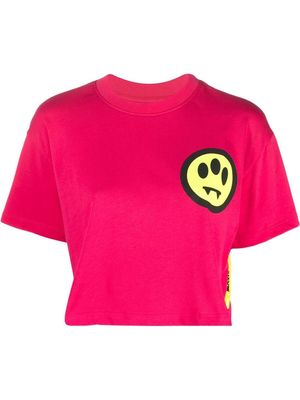 BARROW cropped logo-print T-shirt - Pink