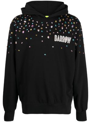 BARROW crystal-embellished cotton hoodie - Black