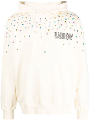 BARROW crystal-embellished cotton hoodie - Neutrals