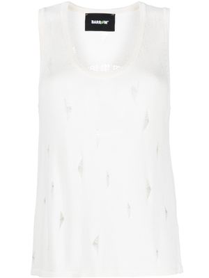 BARROW distressed-effect sleeveless top - White