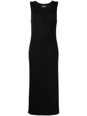 BARROW distressed knitted maxi dress - Black