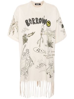 BARROW doodle-print T-shirt mini dress - Neutrals