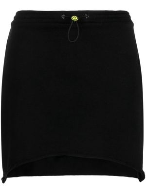 BARROW drawstring-fastening cotton miniskirt - Black