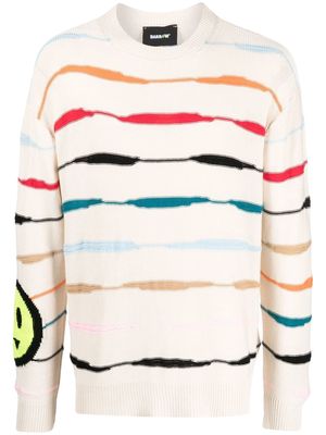 BARROW fine-knit stripe jumper - Neutrals