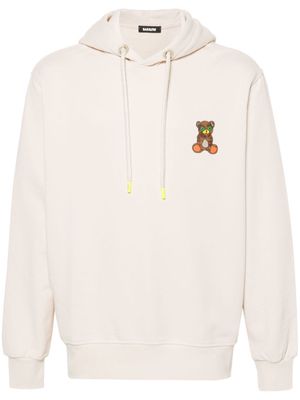BARROW flocked-bear hoodie - Neutrals
