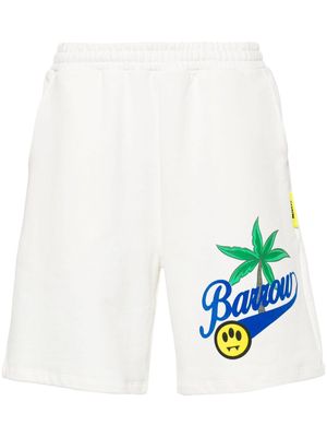 BARROW flocked-logo track shorts - White