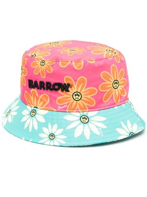 BARROW floral-print logo-embroidered bucket hat - Pink
