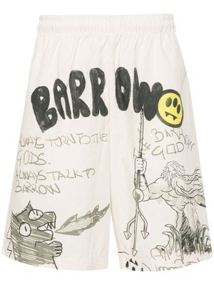 BARROW graphic-print poplin shorts - Neutrals
