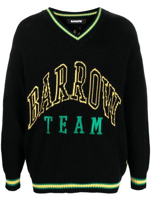 BARROW intarsia-logo knitted jumper - Black