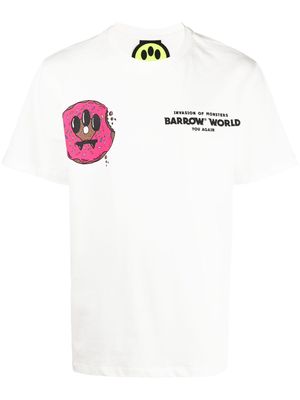 BARROW Invasion Of Monsters cotton T-shirt - White