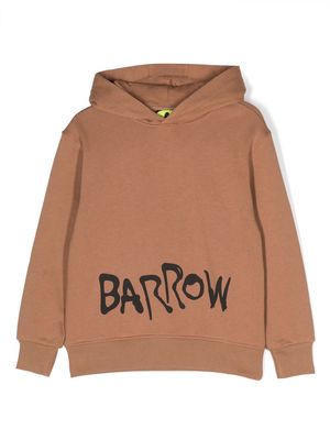 Barrow kids bear-print cotton hoodie - Brown