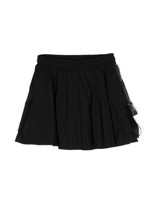 Barrow kids buckle-strap flared miniskirt - Black