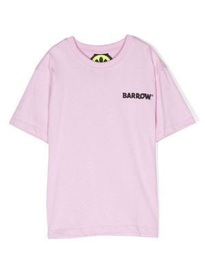 Barrow kids face-motif cotton T-Shirt - Pink