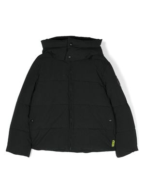 Barrow kids face-patch quilted hooded jacket - Black