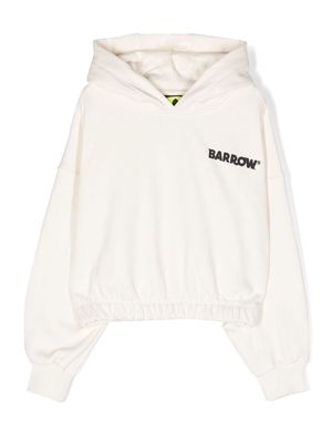 Barrow kids graphic logo-print hoodie - Neutrals
