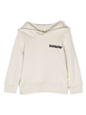 Barrow kids graphic-print cotton hoodie - Neutrals