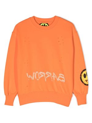 Barrow kids graphic-print cotton sweatshirt - Orange