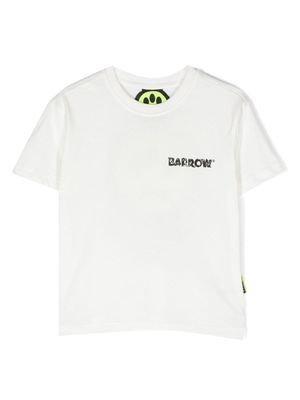 Barrow kids illustration-style printed cotton T-shirt - White