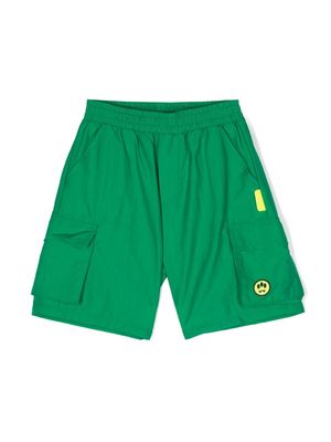 Barrow kids logo-appliqué cargo shorts - Green