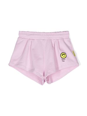 Barrow kids logo-appliqué cotton shorts - Pink