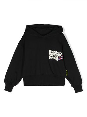 Barrow kids logo-embellished cotton hoodie - Black